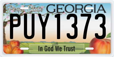 GA license plate PUY1373