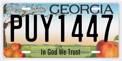 GA license plate PUY1447