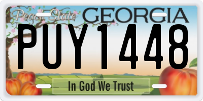 GA license plate PUY1448