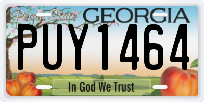 GA license plate PUY1464