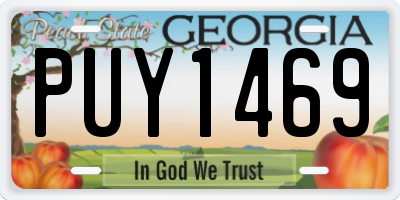 GA license plate PUY1469