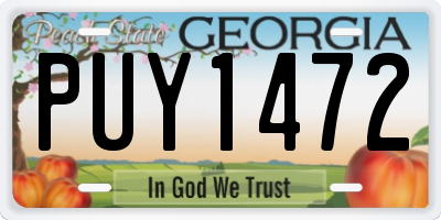 GA license plate PUY1472