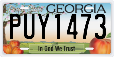 GA license plate PUY1473