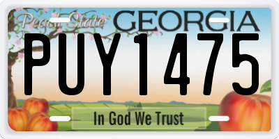 GA license plate PUY1475