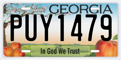 GA license plate PUY1479