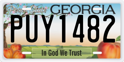 GA license plate PUY1482