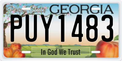 GA license plate PUY1483