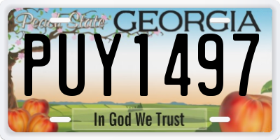 GA license plate PUY1497