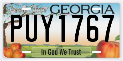 GA license plate PUY1767