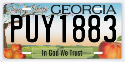 GA license plate PUY1883