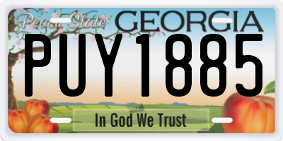 GA license plate PUY1885