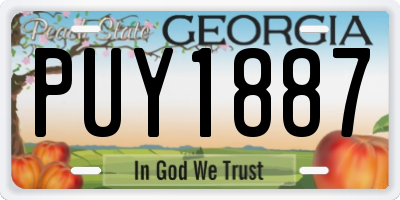 GA license plate PUY1887