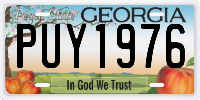 GA license plate PUY1976