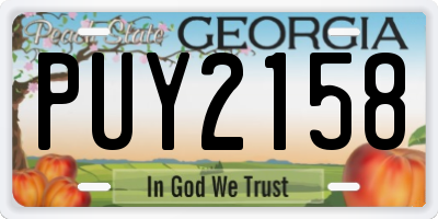 GA license plate PUY2158
