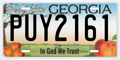 GA license plate PUY2161
