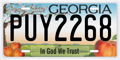 GA license plate PUY2268