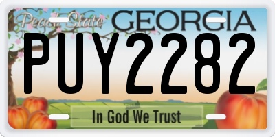 GA license plate PUY2282