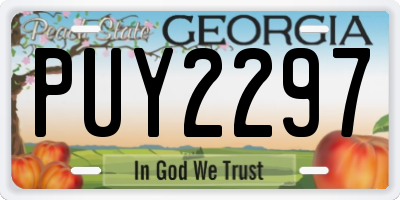 GA license plate PUY2297