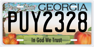 GA license plate PUY2328