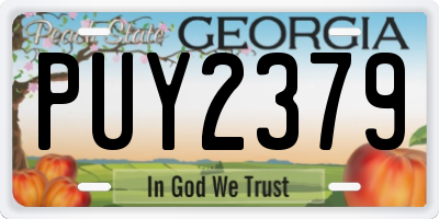 GA license plate PUY2379