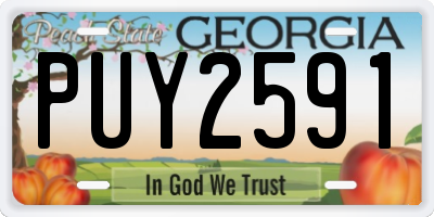 GA license plate PUY2591