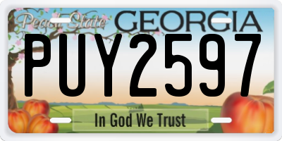 GA license plate PUY2597