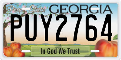 GA license plate PUY2764