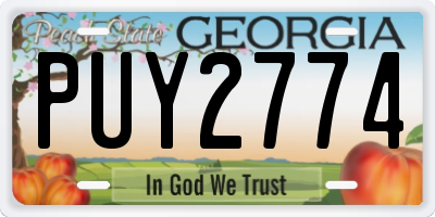 GA license plate PUY2774