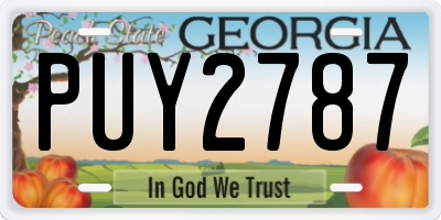 GA license plate PUY2787