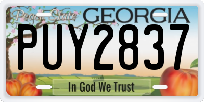 GA license plate PUY2837