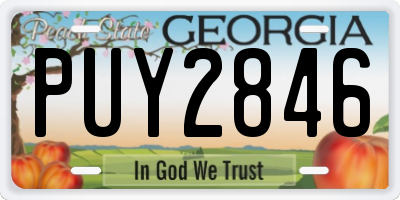 GA license plate PUY2846