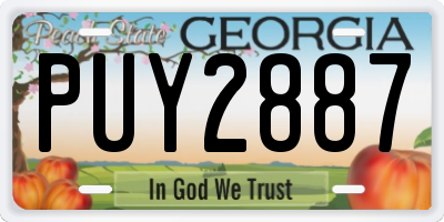 GA license plate PUY2887