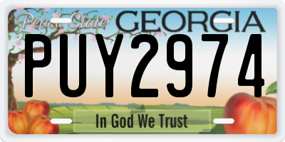 GA license plate PUY2974