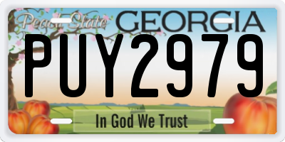 GA license plate PUY2979
