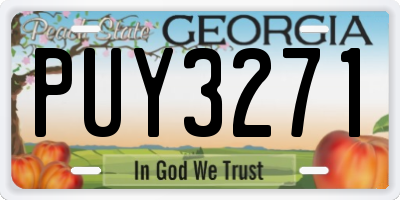 GA license plate PUY3271