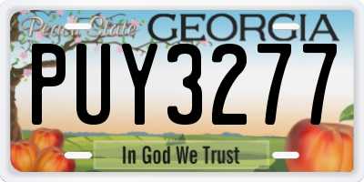 GA license plate PUY3277