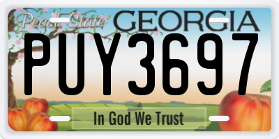 GA license plate PUY3697