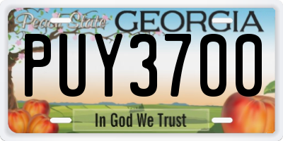 GA license plate PUY3700