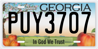 GA license plate PUY3707
