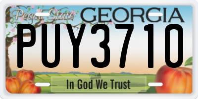 GA license plate PUY3710