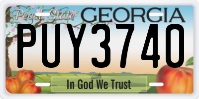 GA license plate PUY3740