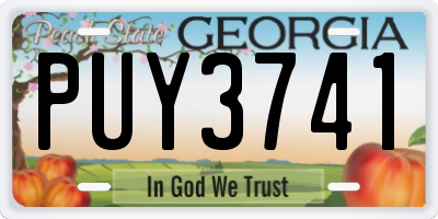 GA license plate PUY3741