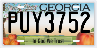 GA license plate PUY3752