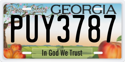 GA license plate PUY3787