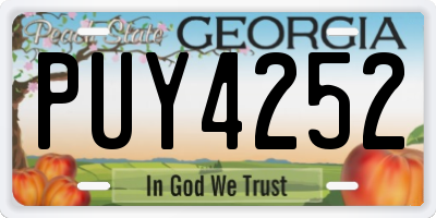 GA license plate PUY4252