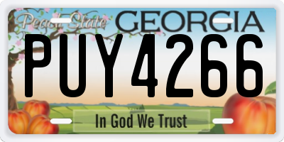 GA license plate PUY4266
