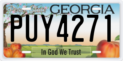 GA license plate PUY4271
