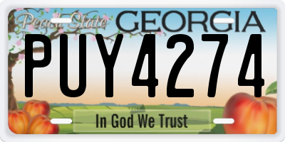 GA license plate PUY4274