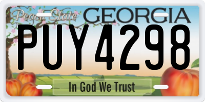 GA license plate PUY4298