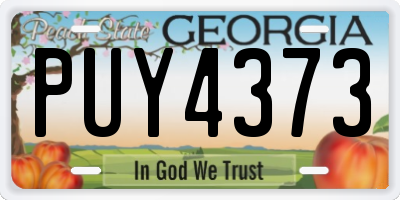 GA license plate PUY4373